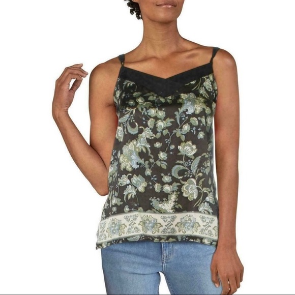 Intimately Free People Solstice Satin Tie Cami Brown Green XS - Picture 2 of 11